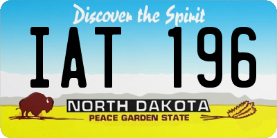 ND license plate IAT196