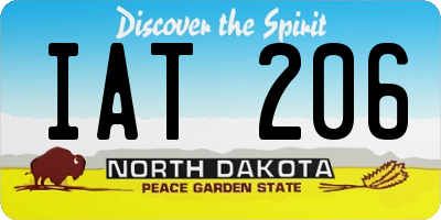 ND license plate IAT206