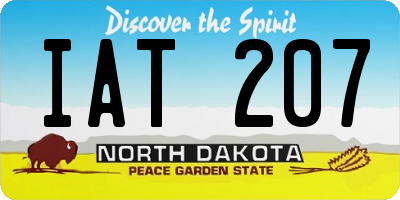 ND license plate IAT207
