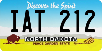 ND license plate IAT212