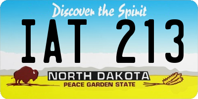ND license plate IAT213