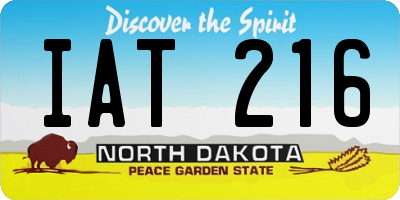 ND license plate IAT216