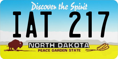 ND license plate IAT217