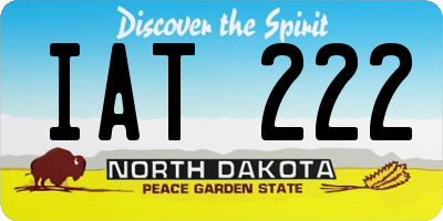 ND license plate IAT222