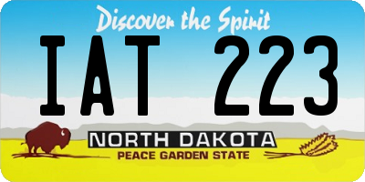 ND license plate IAT223