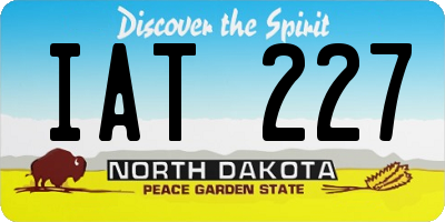 ND license plate IAT227