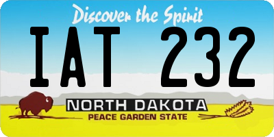 ND license plate IAT232