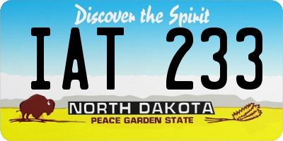 ND license plate IAT233