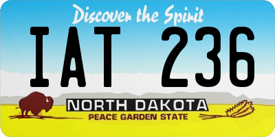 ND license plate IAT236