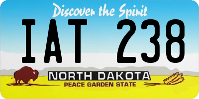 ND license plate IAT238