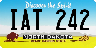 ND license plate IAT242