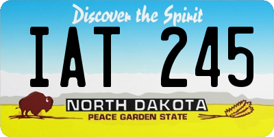 ND license plate IAT245