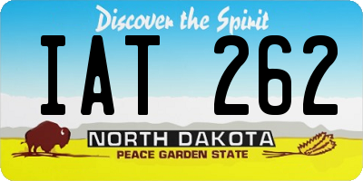 ND license plate IAT262