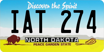 ND license plate IAT274