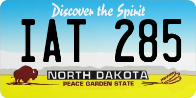 ND license plate IAT285