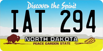 ND license plate IAT294