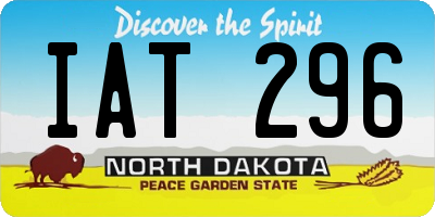 ND license plate IAT296