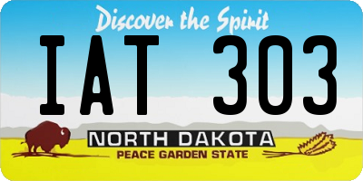 ND license plate IAT303