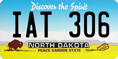 ND license plate IAT306