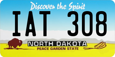 ND license plate IAT308