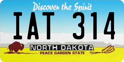 ND license plate IAT314