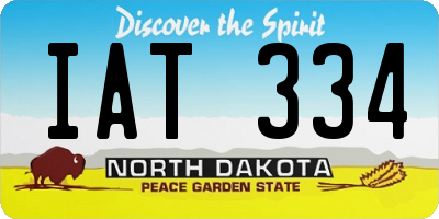 ND license plate IAT334