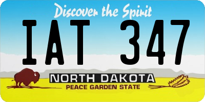 ND license plate IAT347