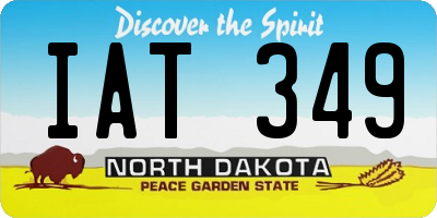 ND license plate IAT349