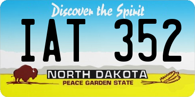 ND license plate IAT352