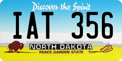ND license plate IAT356