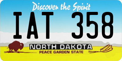 ND license plate IAT358