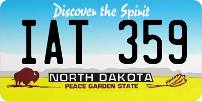ND license plate IAT359