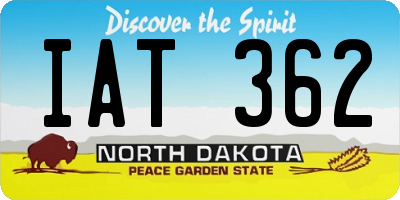 ND license plate IAT362