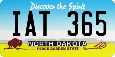 ND license plate IAT365