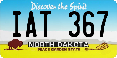ND license plate IAT367