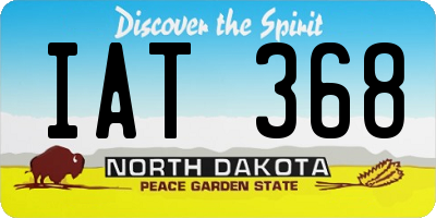 ND license plate IAT368