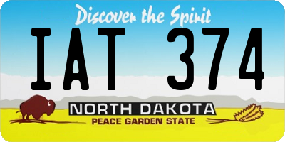 ND license plate IAT374