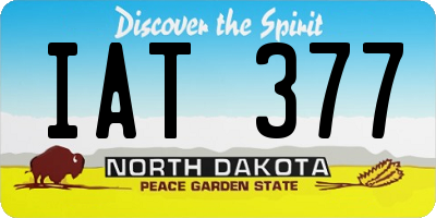 ND license plate IAT377