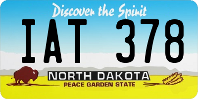 ND license plate IAT378