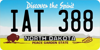 ND license plate IAT388