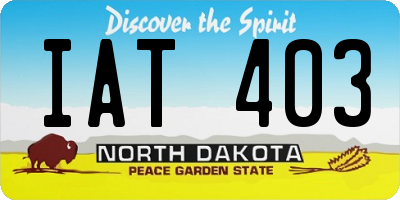 ND license plate IAT403