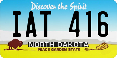 ND license plate IAT416