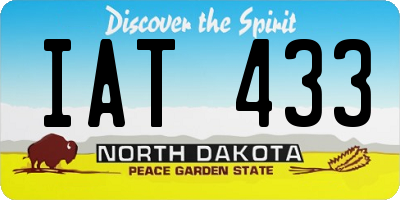 ND license plate IAT433