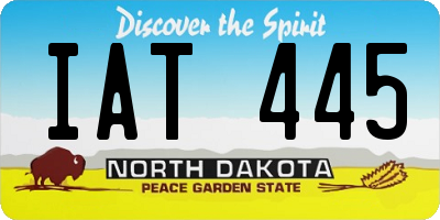 ND license plate IAT445
