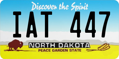 ND license plate IAT447