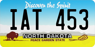 ND license plate IAT453