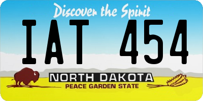 ND license plate IAT454