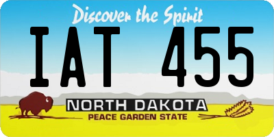 ND license plate IAT455