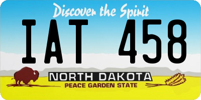 ND license plate IAT458