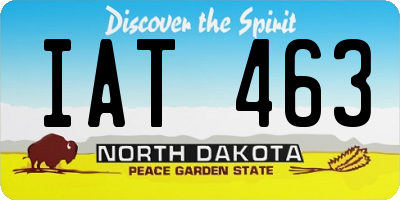 ND license plate IAT463